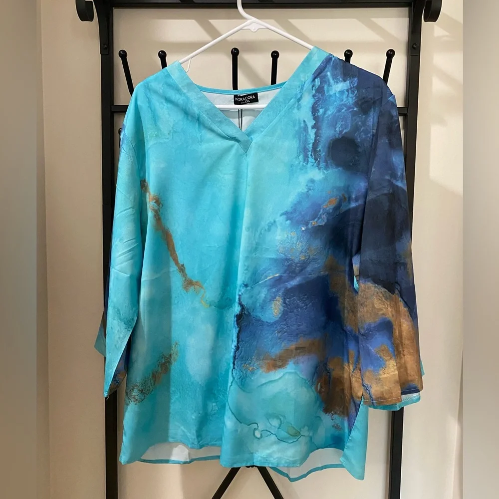 NORACORA 3/4 Length Sleeve Top, NWT, XXL - Picture 3 of 15